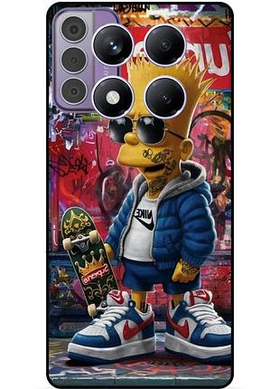 Чехол силиконовый бампер для xiaomi redmi note 14 pro с рисунком барт симпсон marvel simpsons