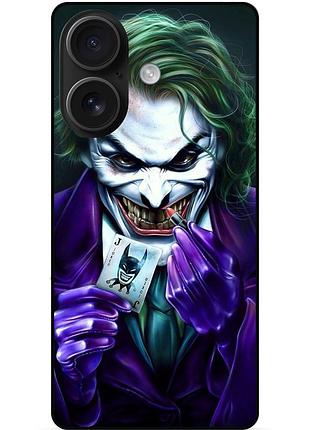 Чехол силиконовый бампер для iphone 16 plus с рисунком joker джокер