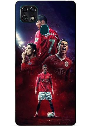 Силіконовий чохол бампер для zte blade 20 smart з малюнком ronaldo mu роналдо