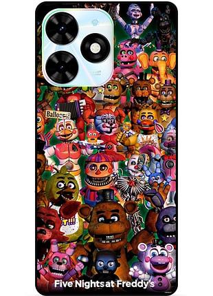 Чехол силиконовый бампер для tecno spark 20c с рисунком аниматроники freddy фредди