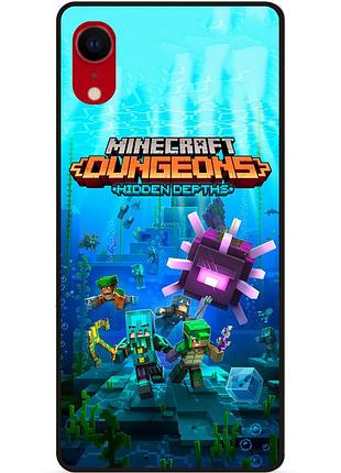 Силиконовый чехол бампер для iphone xr с рисунком майнкрафт minecraft