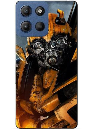 Чехол силиконовый бампер для motorola moto g15 с рисунком бамблби bumblebee трансформеры