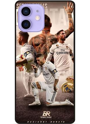 Чехол силиконовый бампер для iphone 12 с рисунком sergio ramos серхио рамос real madrid