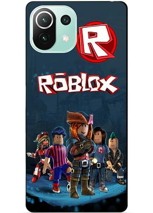 Силиконовый чехол бампер для xiaomi mi 11 lite с рисунком roblox роблокс