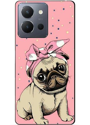 Силиконовый чехол бампер для vivo y36 с рисунком мопс
