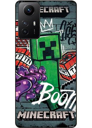 Силіконовий чохол бампер для xiaomi redmi note 12s з малюнком майнкрафт minecraft