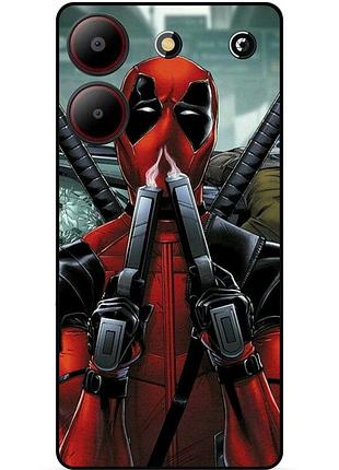 Чехол силиконовый бампер для zte blade a54 с рисунком дэдпул deadpool