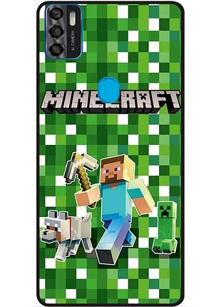 Силіконовий чохол бампер для zte blade a7s стів minecraft кріпер майнкрафт