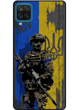 Силиконовый бампер чехол для samsung a22 с рисунком зсу украина воин