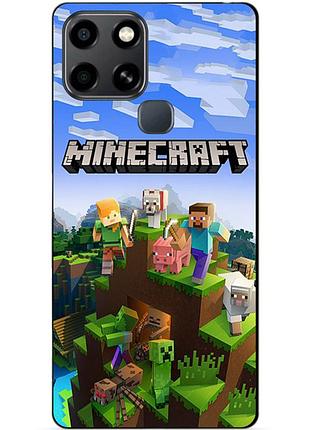 Силіконовий чохол бампер для infinix smart 6 з малюнком minecraft майнкрафт