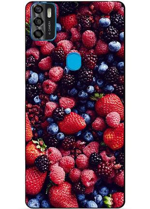 Чехол силиконовый бампер для zte blade a7s с рисунком ягоды