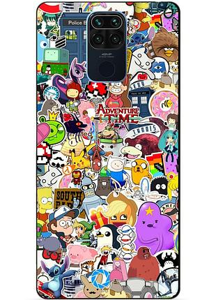 Силіконовий чохол бампер для xiaomi redmi note 9 з малюнком стикери гравіті фолз футурама маріо