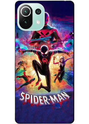 Силіконовий чохол бампер для xiaomi mi 11 lite spider man людина-павук