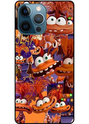 Чехол силиконовый бампер для iphone 16 pro с рисунком головоломка тревожность