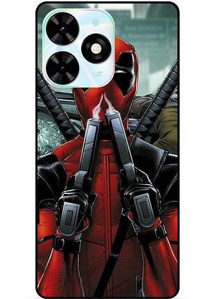 Чехол силиконовый бампер для tecno spark go 2024 с рисунком дэдпул deadpool