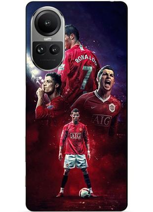 Силиконовый чехол бампер для oppo reno 10 с рисунком ronaldo mu роналдо