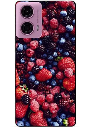 Чехол силиконовый бампер для motorola moto g24 с рисунком ягоды