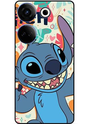 Чехол силиконовый бампер для tecno camon 20 pro с рисунком stitch стич