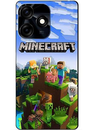 Силіконовий чохол бампер для tecno spark 10c з малюнком minecraft майнкрафт