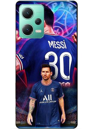Силиконовый чехол бампер для xiaomi redmi note 12 5g с рисунком месси псж messi