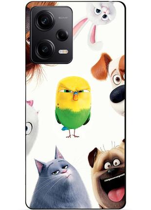 Силиконовый чехол бампер для xiaomi redmi note 12 pro 5g с рисунком тайная жизнь домашних животных