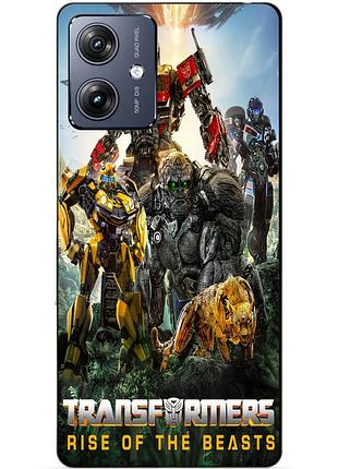 Силиконовый чехол бампер для motorola moto g54 звероботы трансформеры transformers