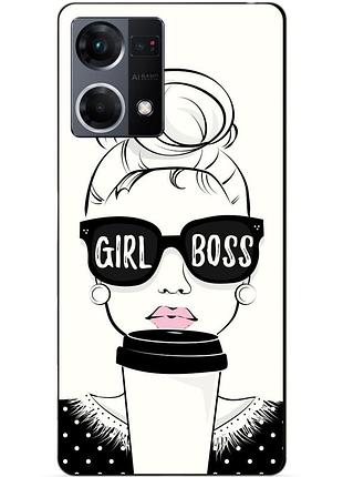 Силіконовий чохол бампер для oppo reno 7 з малюнком girl boss
