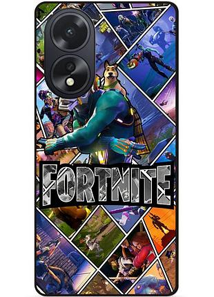 Силиконовый чехол бампер для oppo a18 с картинкой фортнайт fortnite