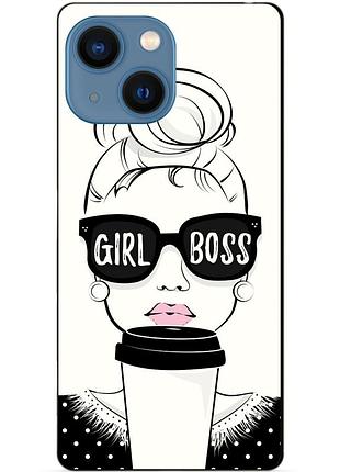 Силіконовий чохол бампер для iphone 15 plus з малюнком girl boss