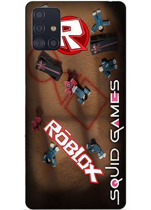 Силіконовий чохол бампер для samsung a71 з малюнком roblox гра в кальмара роблокс