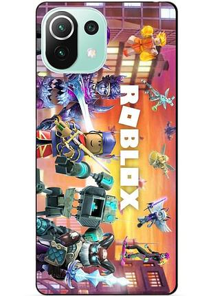Силіконовий чохол бампер для xiaomi mi 11 lite з картинкою роблокс roblox