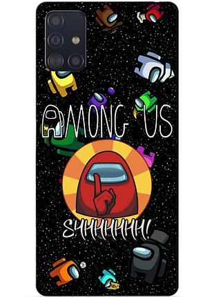 Силіконовий чохол бампер для samsung a71 з малюнком among us амонг ас