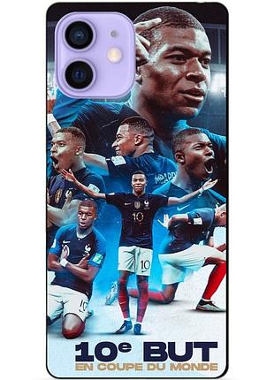Силиконовый бампер чехол для iphone 12 mini с рисунком мбаппе франция mbappe