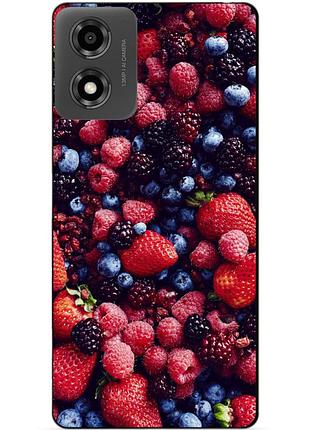 Силіконовий чохол бампер для motorola moto g04 з малюнком ягоди
