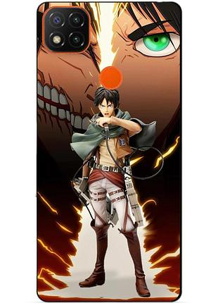 Чехол силиконовый бампер для xiaomi redmi 9c с рисунком атака титанов attack on titan