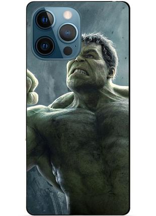 Чехол силиконовый бампер для iphone 16 pro max с рисунком халк marvel hulk