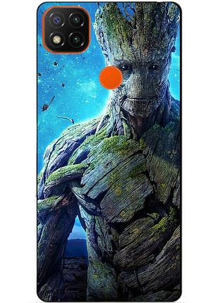 Чехол силиконовый бампер для xiaomi redmi 9c с рисунком грут groot стражи галактики