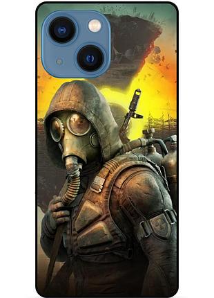 Силиконовый чехол бампер для iphone 15 с рисунком сталкер stalker