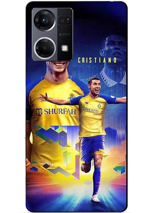 Силиконовый чехол бампер для oppo reno 7 с рисунком роналдо аль наср ronaldo
