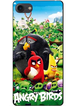 Силиконовый чехол бампер для iphone 8 с рисунком angry birds энгри бердс