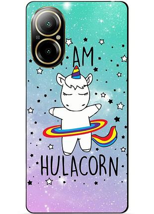 Чехол силиконовый бампер для realme c67 с рисунком единорог пони