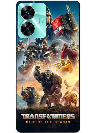 Силиконовый чехол бампер для realme c55 с картинкой звероботы трансформеры transformers