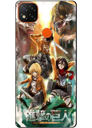 Силіконовий чохол бампер для xiaomi redmi 9c з малюнком атака на титанів attack on titan