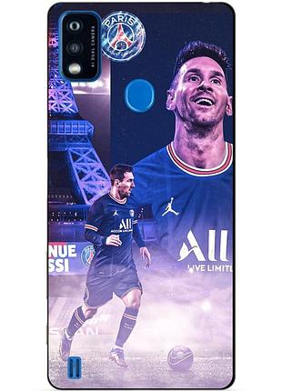 Чехол силиконовый бампер для zte blade a51 с рисунком messi psg месси