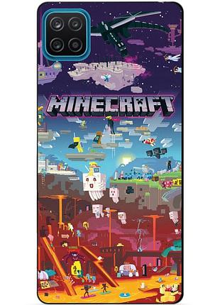 Силиконовый бампер чехол для samsung a22 игра minecraft майнкрафт