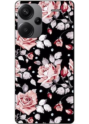 Силіконовий чохол бампер для xiaomi redmi note 13 pro plus 5g з малюнком троянди квіти