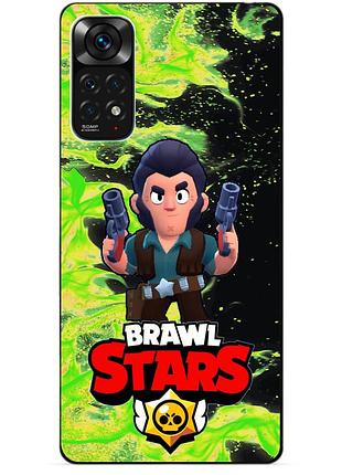 Силіконовий бампер чохол для xiaomi redmi note 11s / note 11 з героєм бравл кольт