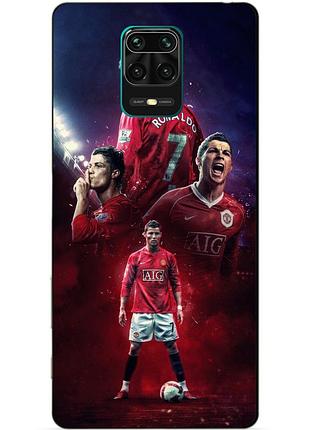 Силіконовий чохол бампер для xiaomi redmi note 9 pro з малюнком ronaldo mu роналдо