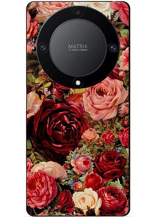 Чехол силиконовый бампер для huawei honor magic 5 lite 5g с рисунком красные розы цветы