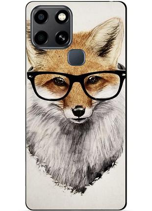 Силіконовий чохол бампер для infinix smart 6 з малюнком лиса